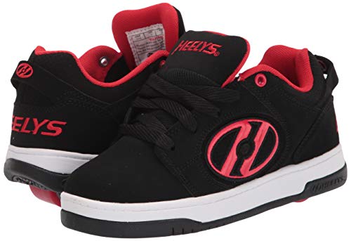 HEELYS girls Voyager Tennis Shoe, Black/Red, 3 Big Kid US