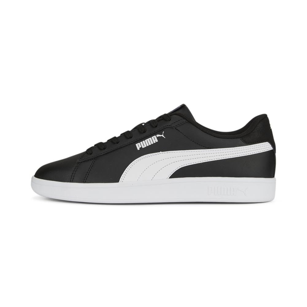 PUMA Mens Smash 3.0 Leather Sneaker, Mens Black Mens White, 12