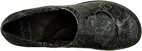 Nurse Mates Bryar-Black/Grey Paisley, 7.5 C/D (wide) US