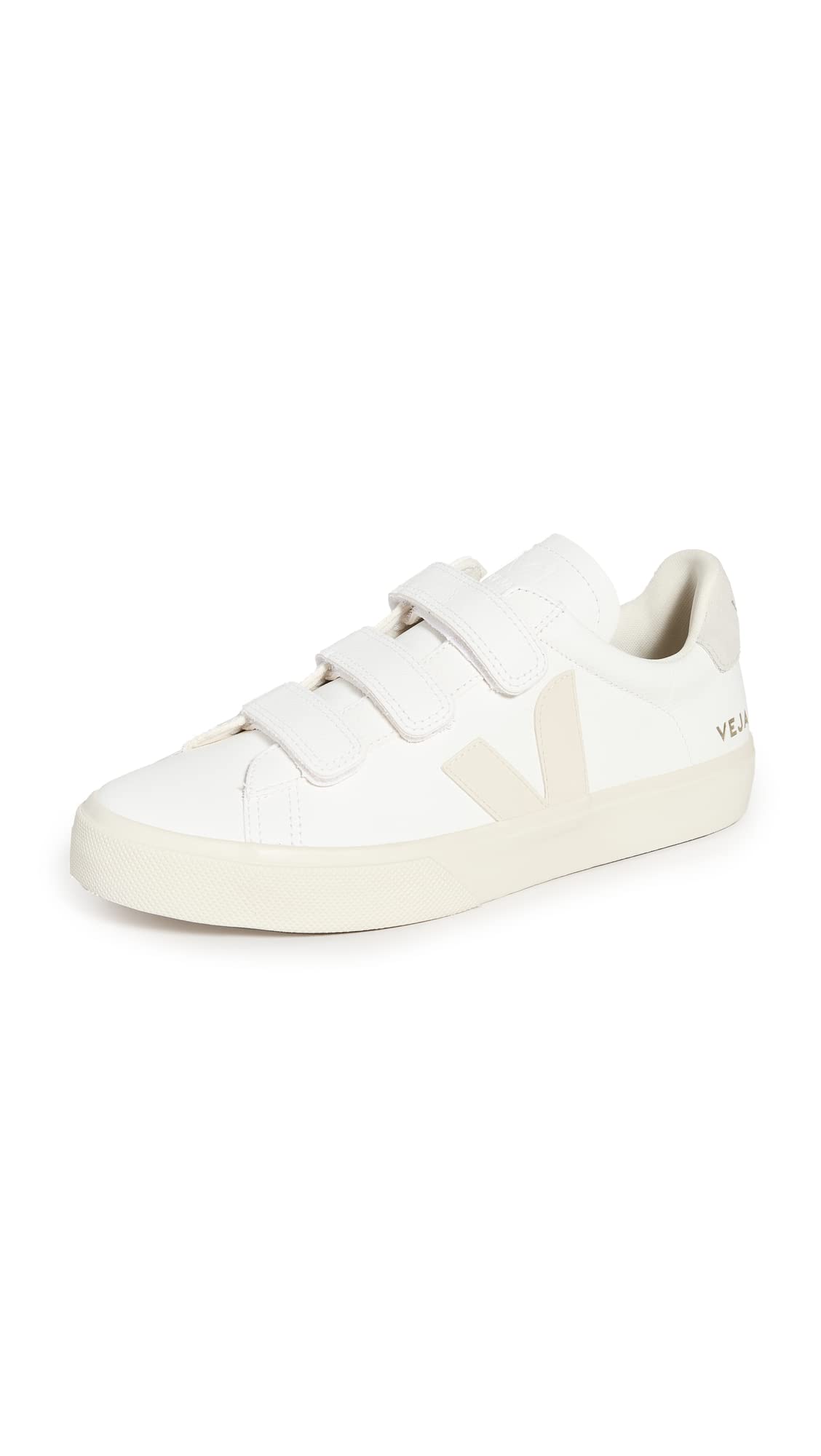 Veja Men's Recife Logo Leather Shoes, Extra White/Pierre/Natural, 11 Medium US