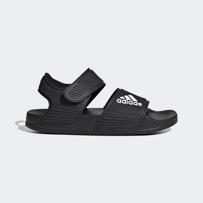 adidas unisex child Adilette Sandal, Core Black/White/Core Black, 5 Big Kid US