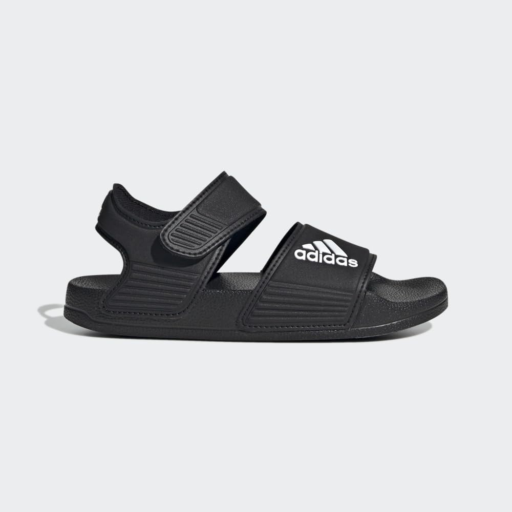 adidas Adilette Sandals, Core Black/White/Core Black, 4 US Unisex Big Kid