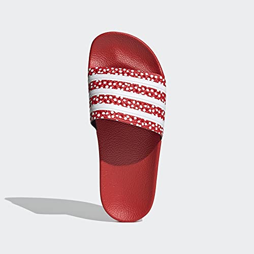 adidas Adilette Footwear White/Vivid Red/Footwear White 5 B (M)