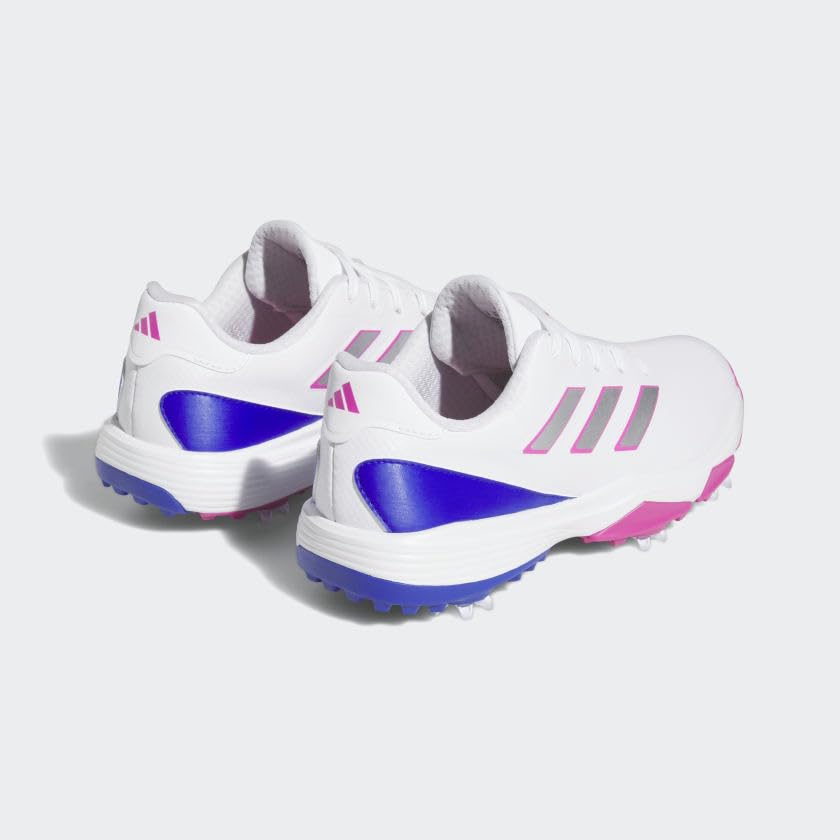 adidas Youth ZG23 Golf Shoes, Footwear White/Lucid Fuchsia/Lucid Blue, 6.5 Kids