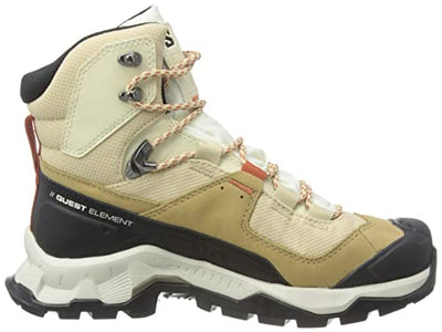 Salomon Women's QUEST ELEMENT GORE-TEX Hiking Boots For Women, Safari/Vanilla Ice/Mecca Orange, 6.5