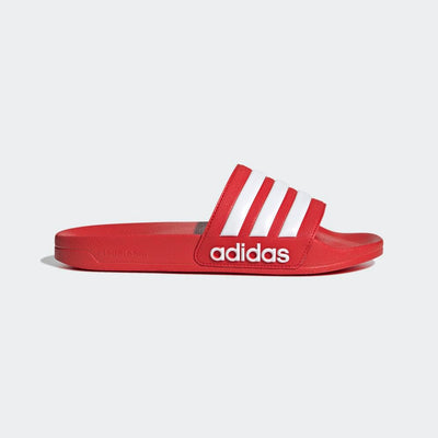 adidas Unisex Adilette Shower Slides Sandal, Vivid Red/White/Vivid Red, 7 US Women