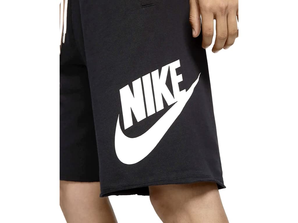 Nike Mens Aw77 French Terry Alumni Shorts (Black/White, XLarge)