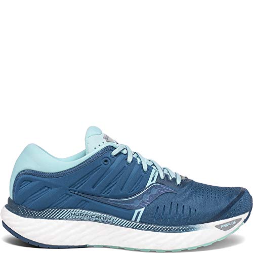 Saucony Women's S10545-25 Hurricane 22 Running Shoe, Blue/Aqua - 6.5 W US