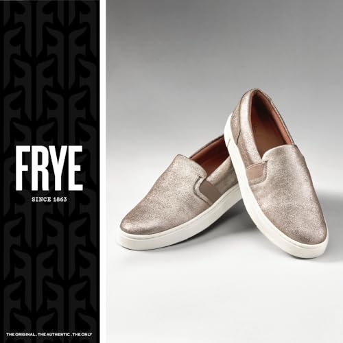 Frye Ivy Slip-On Shoes for Women Featuring Soft Leather with Thick Rubber Outsole, Removable Molded Footbed, and Padded Collar and Vamp – ½” Heel Height, Pewter - 9M