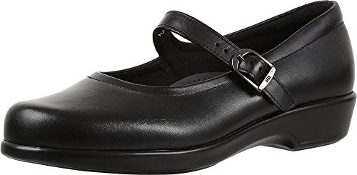 SAS Maria Mary Jane - Shoes for Women - Leather Uppers - Breathable Textile Linings - Polyurethane Outsole Black 8 S - Slim (AAA)