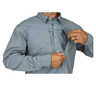 Simms Men's Albie Long Sleeve Shirt, 50 UPF+, Bahamas, Medium