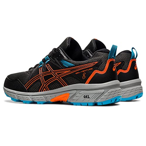 ASICS Kid's Gel-Venture 8 Grade School Running Shoes, 1.5, Black/Marigold Orange