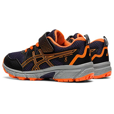 ASICS Kid's PRE Venture 8 Pre-School Running Shoes, 2.5, Black/Shocking Orange