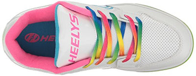 Heelys Unisex-Child Motion Plus Sneaker, White/Rainbow, 7 M US Big Kid