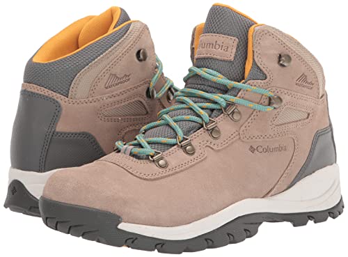 Columbia Women’s Newton Ridge Plus Waterproof Amped Hiking Boot, Waterproof Leather, Oxford Tan/Dusty Green, 10