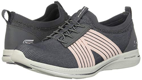 Skechers Women's City Pro Easy Moving Sneaker, Charcoal/Pink, 8