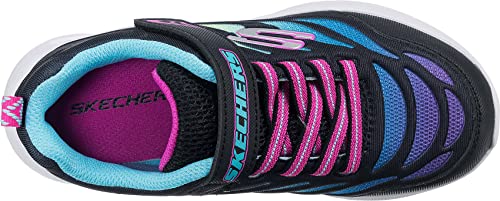 Skechers Kids Girls MICROSPEC MAX-AIRY Color Sneaker, Black/Multi, 11 Little Kid