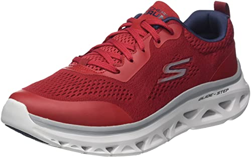 Skechers Men's Walking Sneaker, Red and Navy Textile Synthetic, 10.5