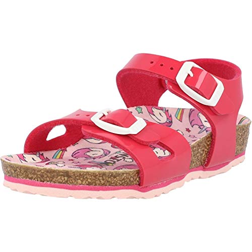 Birkenstock Girl's Sandal, Fuchsia Tulip Unicorn, 32 EU Étroit