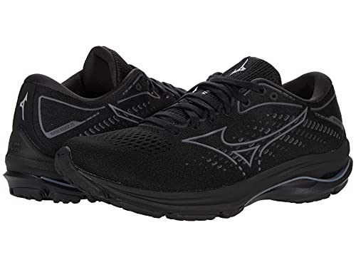 Mizuno Women's Wave Rider 25 | neutral Support Running Shoe |Eco Friendly Materials | Black/Shade | US 7.5