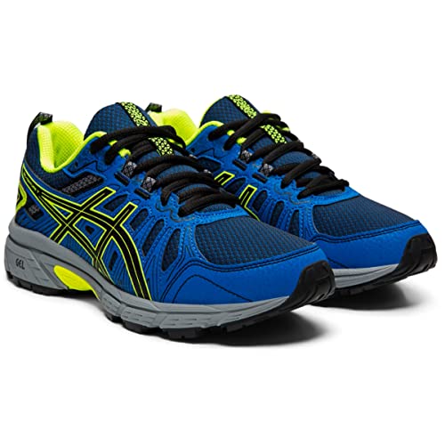 ASICS Kid's Gel-Venture 7 Grade School Running Shoes, 3.5, Black/Safety Yellow