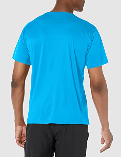 Columbia Men's Zero Ice Cirro-Cool Short Sleeve Shirt, Compass Blue/Compass Blue Heather, Medium