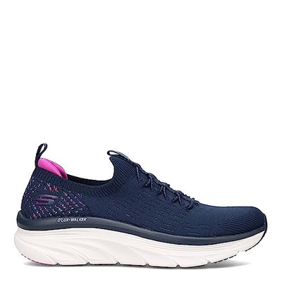 Skechers Women's D'LUX Walker Star Stunner Sneaker, Navy, 7