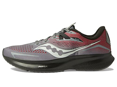 Saucony Men's Ride 15 Running Shoe, Charcoal/RED