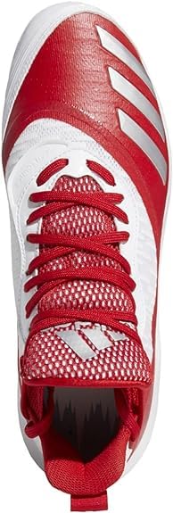 adidas Men's Icon V Bounce Cleats Baseball Shoe 9 Scarlet-silver Metallic-white