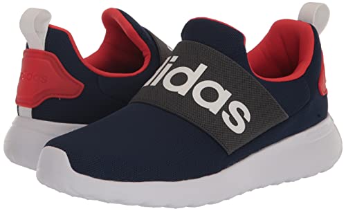 adidas Lite Racer Adapt 4.0 Running Shoe, Dark Blue/White/Bright Red, 2 US Unisex Little Kid