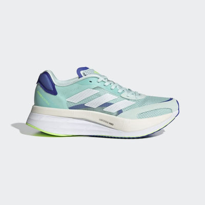 adidas Womens Adizero Boston 10 Running Shoes, Halo Mint/Cloud White/Sonic Ink, 6