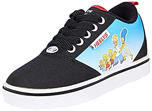 HEELYS Pro 20 Prints Simpson (Little Kid/Big Kid/Adult) Black/Cyan/Multi 6 Big Kid, 6 Men's, 7 Women's M