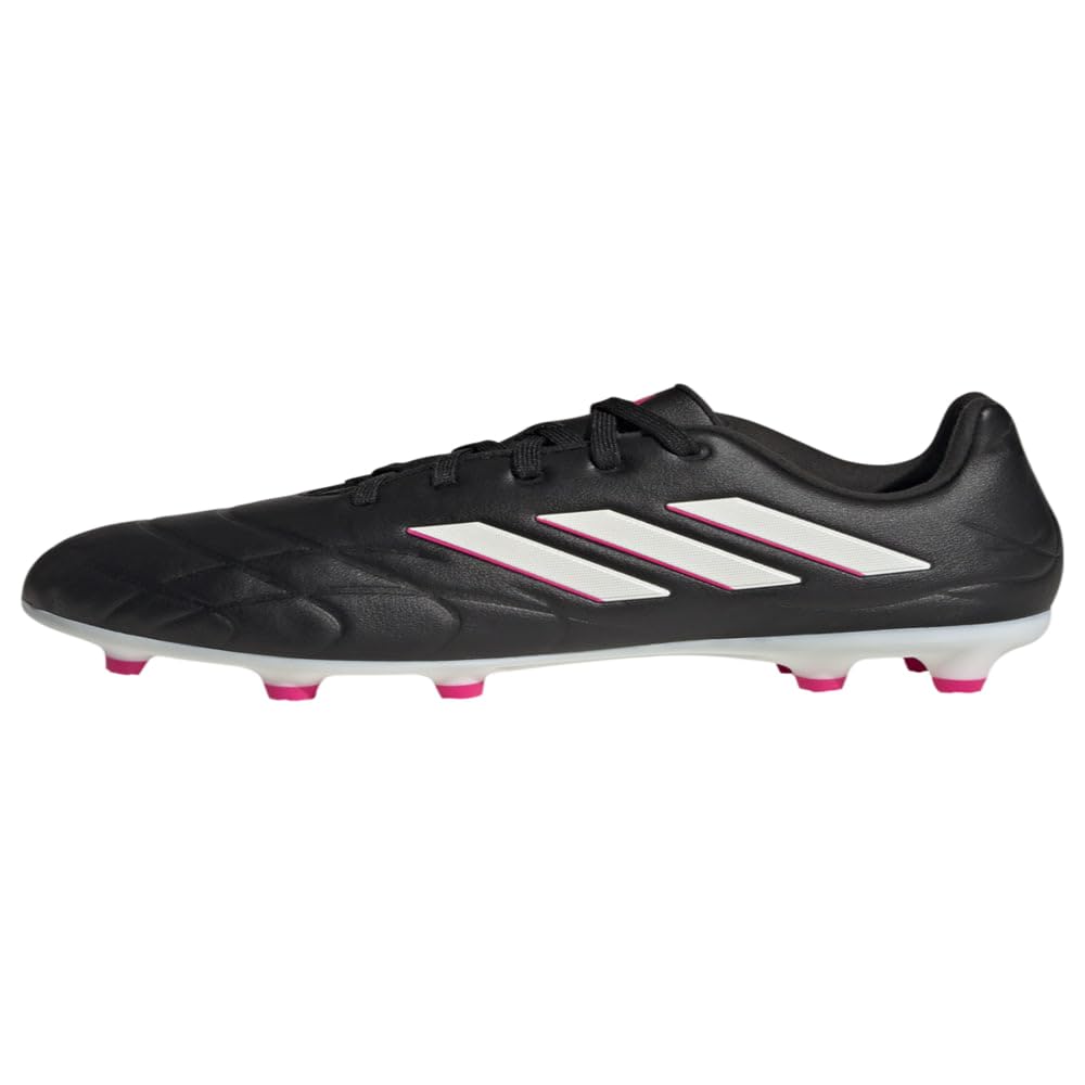 adidas Copa Pure.3 Firm Ground Soccer Shoe, Black/Zero Metallic/Team Shock Pink, 4.5 US Unisex Big Kid