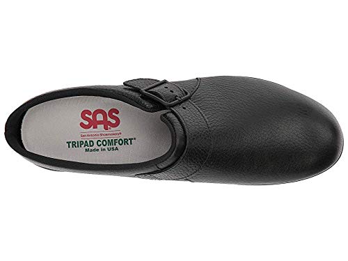 SAS Clog Comfort Slip On Women’s Shoes – Leather Upper – Textile Lining – CoolStep™ Footbed – CradleFit™ Heel Black 10.5 W - Wide (C)