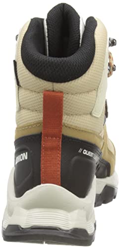 Salomon Women's QUEST ELEMENT GORE-TEX Hiking Boots For Women, Safari/Vanilla Ice/Mecca Orange, 6.5