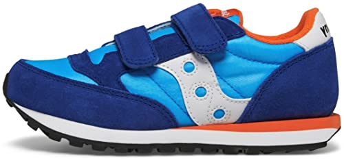 Saucony Jazz Double Hook & Loop Sneaker, Blue/Orange, 13 US Unisex Little Kid