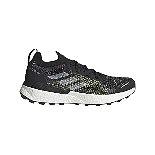 adidas Men's Terrex Two Ultra Primeblue Trail Running Shoes, Core Black/Cloud White/Solar Yellow - 9.5