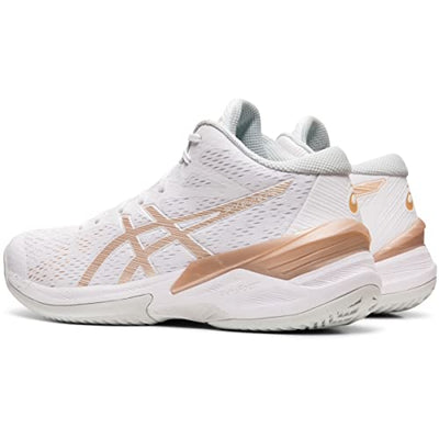 ASICS Women's Sky Elite FF MT Volleyball Shoe - White/Frosted Almond, 13