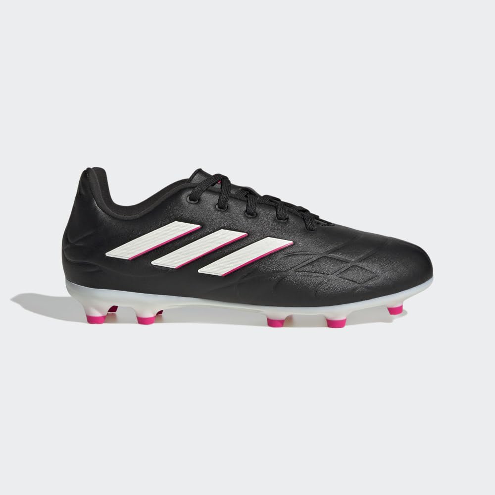 adidas Copa Pure.3 Firm Ground Soccer Shoe, Black/Zero Metallic/Team Shock Pink, 4.5 US Unisex Big Kid