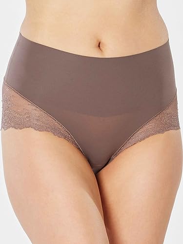 SPANX Shapewear For Women Undie-Tectable Lace Hi-Hipster Panty Umber Ash LG