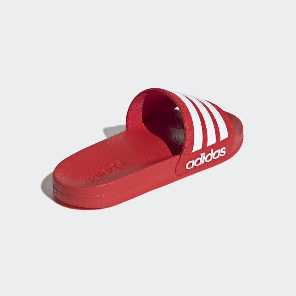 adidas Unisex Adilette Shower Slides Sandal, Vivid Red/White/Vivid Red, 7 US Women