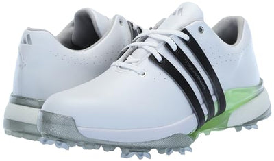 adidas Women's Tour360 24 Golf Shoes, Footwear White/Core Black/Green Spark, 7.5