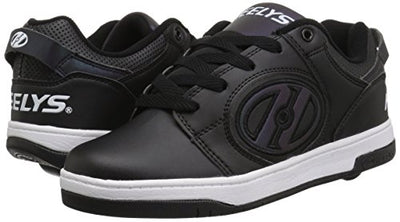 Heelys Kids Voyager Shoes, Black Reflective/Black, 4 M