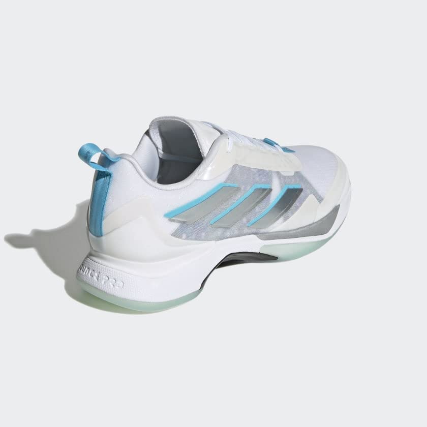 adidas Women's Avacourt Tennis Shoe 9 Cloud White/Silver Metallic/Bright C