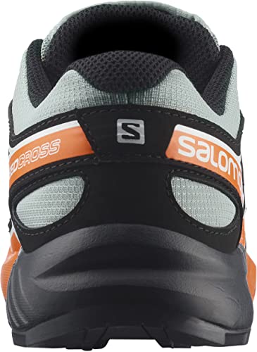 Salomon Boy's Speedcross Trail Running Shoes, Wrought Iron/Black/Vibrant Orange, 3 Big Kid