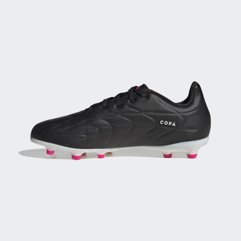 adidas Copa Pure.3 Firm Ground Soccer Shoe, Black/Zero Metallic/Team Shock Pink, 4.5 US Unisex Big Kid