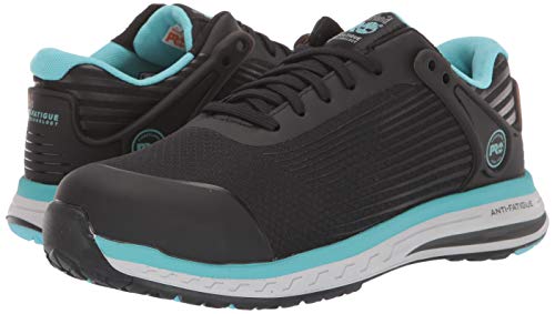 Timberland PRO Men's Drivetrain Low Composite Safety Toe Electrical Hazard Athletic Work Shoe, Black/Blue, 8.5