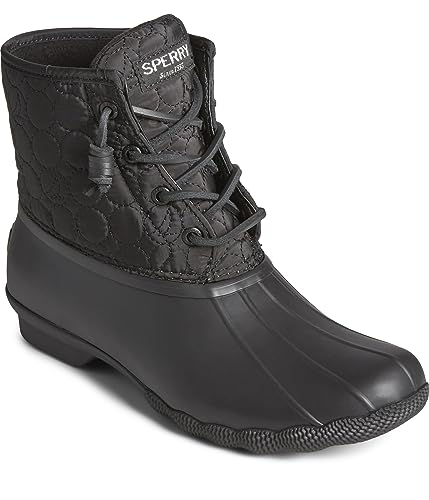 Sperry Women's Saltwater SEACYCLED Rain Boot, Black Nylon, 8.5 Wide