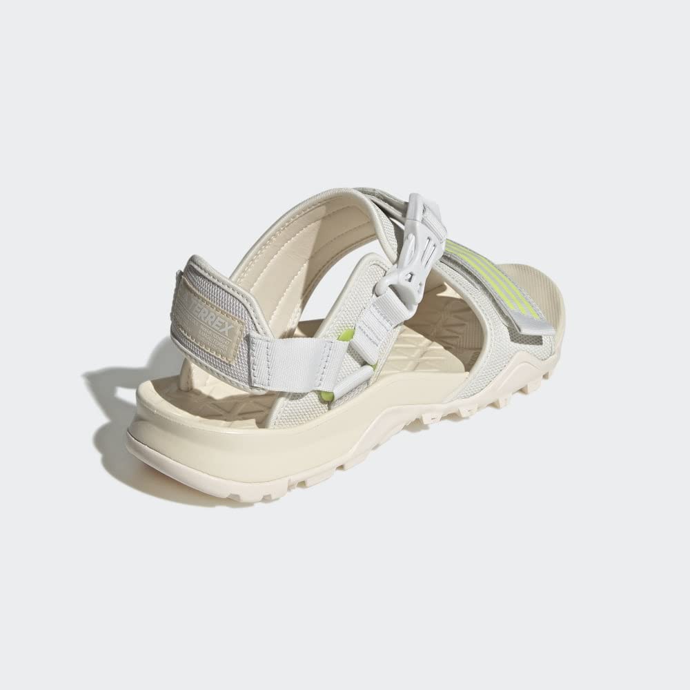 adidas Unisex Terrex Cyprex Ultra DLX Sandals, Wonder White/Pulse Lime/Crystal White, 12 US Men