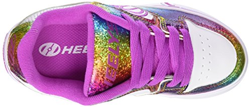 HEELYS Kids Motion Plus White/Rainbow/Hot Pink Sneaker - 2